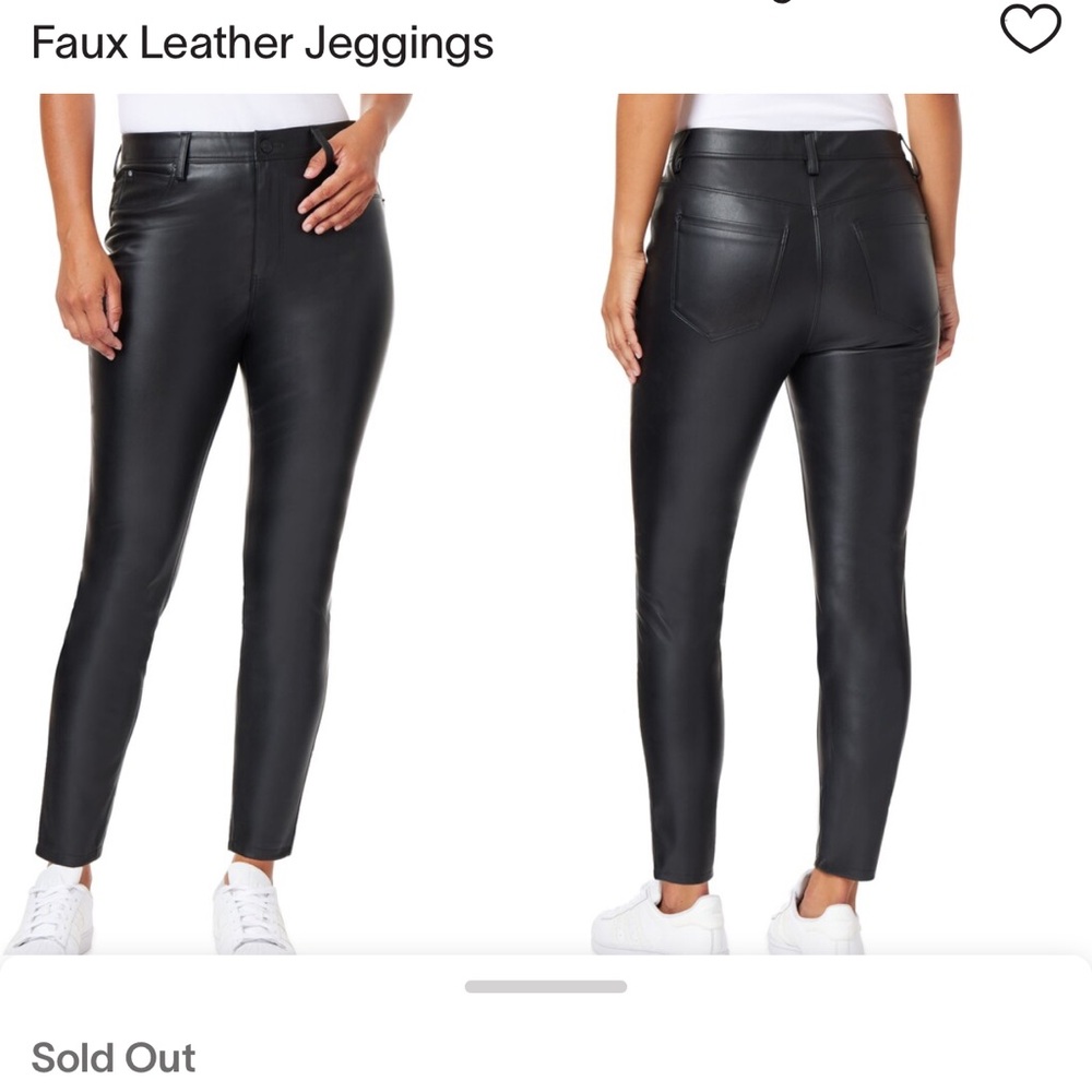 NWT high waisted vegan leather curve appeal brand FAUX black leather pants sx 14
